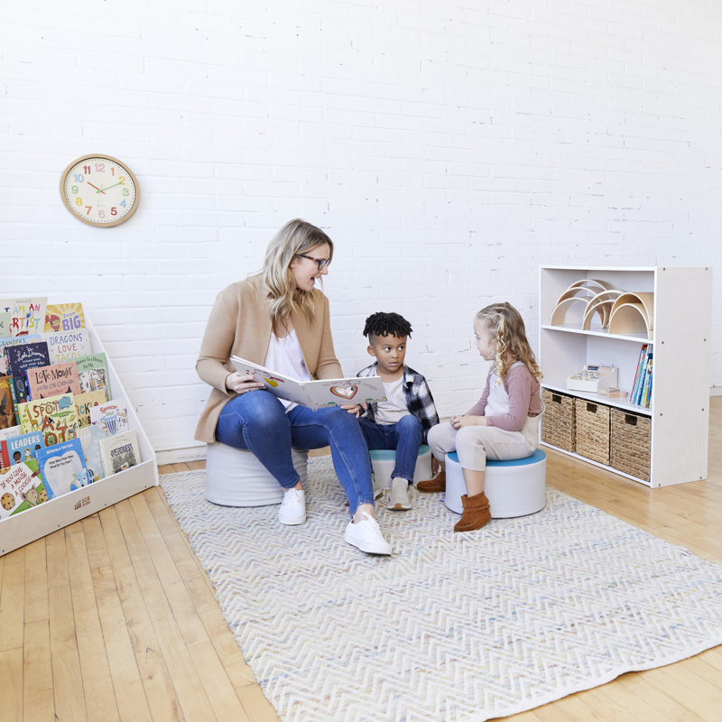 Armoire de rangement à 3 tablettes ECR4Kids, Blanc délavé