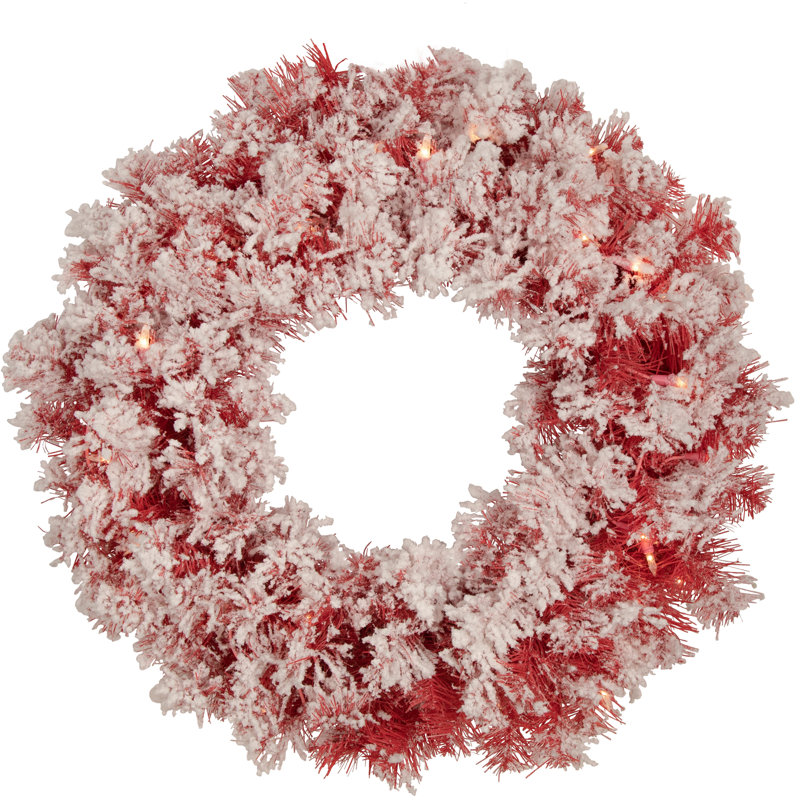 Guirlande de Noël artificielle rouge pré-éclairée, 24 po X 24 po