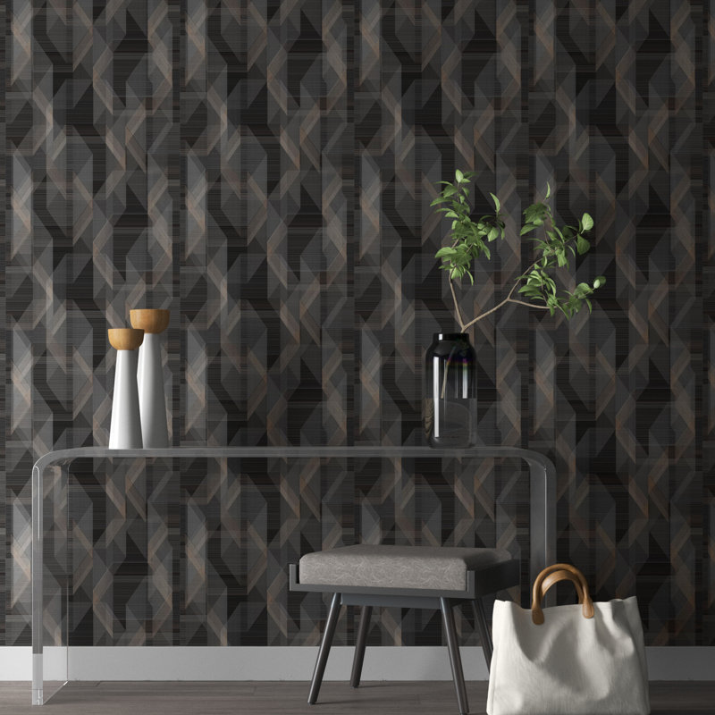 Rouleau de papier peint adhésif L 18,86 pi x l 18 po Willbridge, Noir