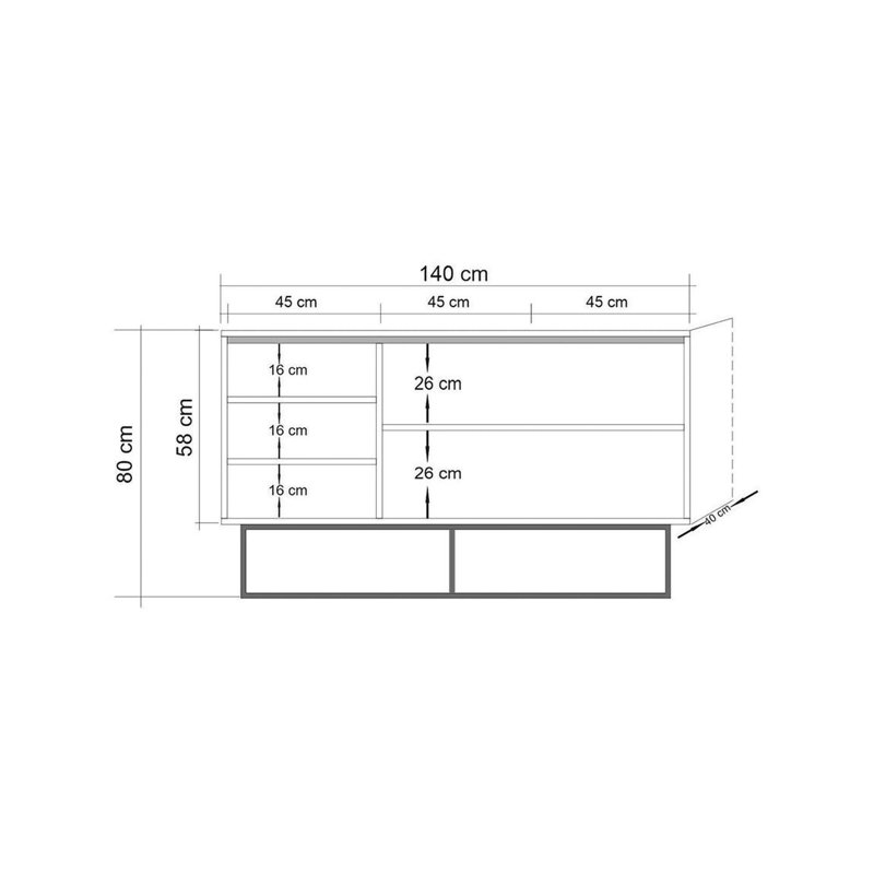 Agarwal 140cm Sideboard