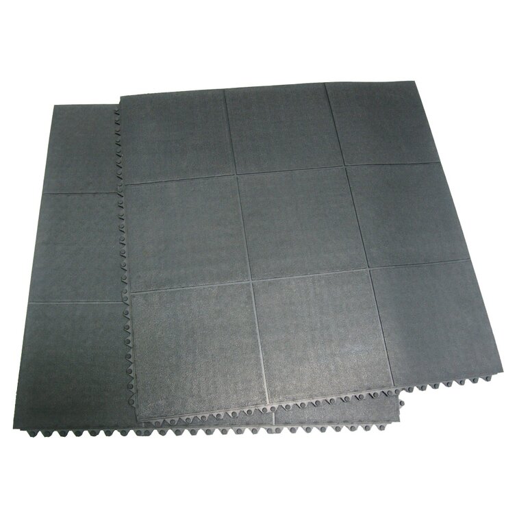 12mm Anti Fatigue Protection Home Gym Workshop Showroom Soft Flooring Mats  BLACK