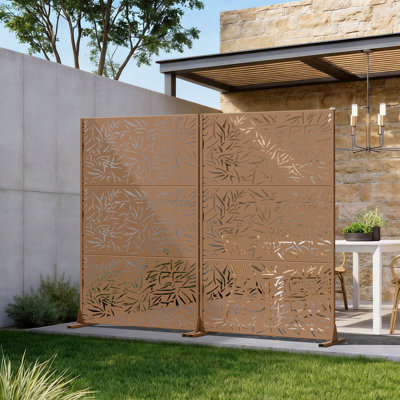 Ensemble de 2 panneaux de clôture de jardin en métal H 72 po x l 47 po x P 16 po