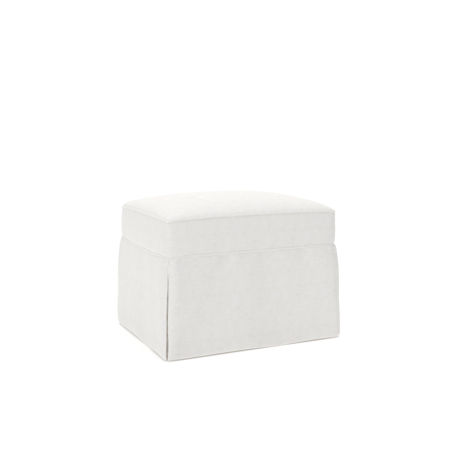 Amari 33" Rectangle Slipcovered Ottoman, Nomad Snow Crypton® Chenille