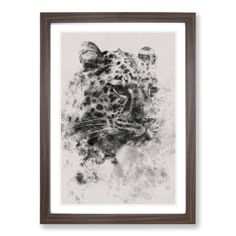 Cheetah Vol.3 - Picture Frame Painting, 36cm H x 27cm W x 2cm D, Walnut Framed