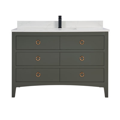 Teoni 48" Oak Single Bathroom Vanity