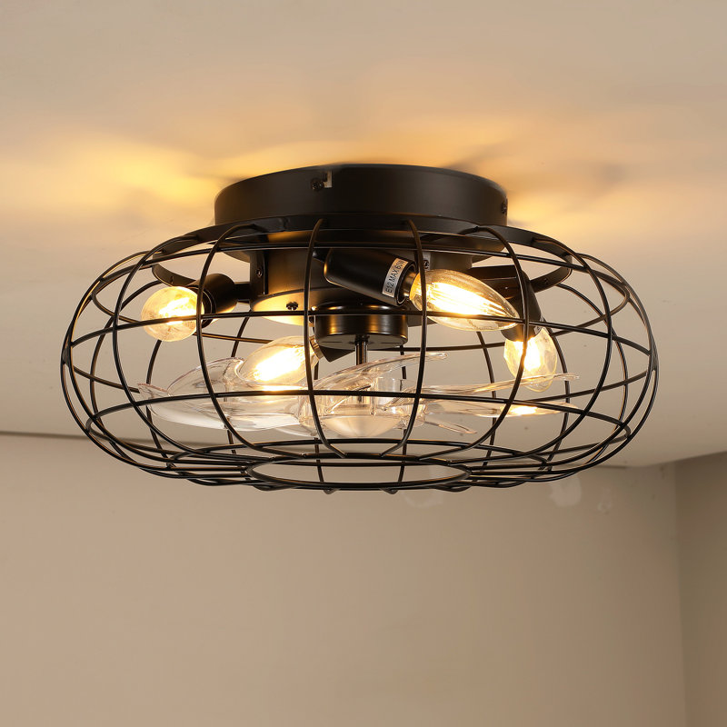 Low Profile Bladeless Ceiling Fan With Lights Kit (No Included Bulbs) And Remote 6 Wind Speeds Reversible Ceiling Fan, NO Included Bulbs