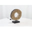 Lampe de table Cole and Grey Polystone Live Edge Brown avec découpe ronde et base noire
