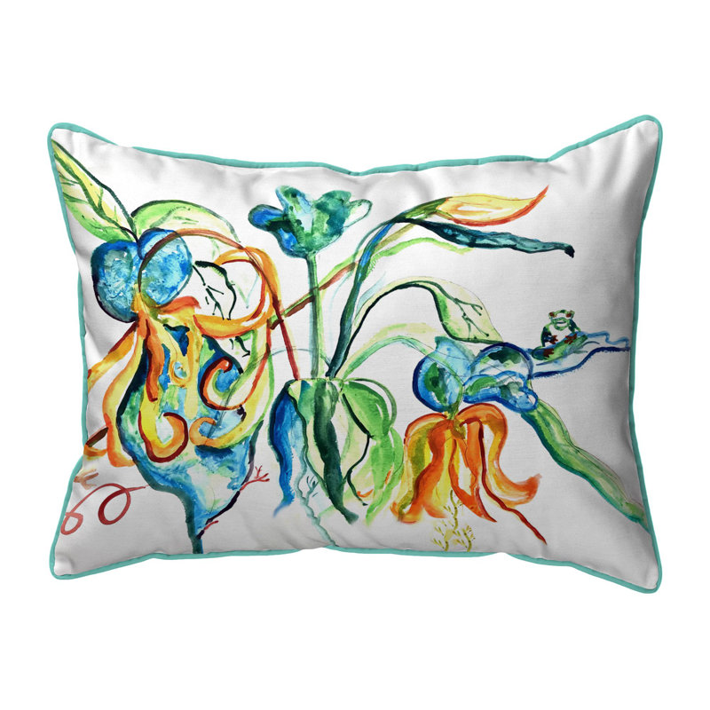 Floral Outdoor Throw Pillow, 16" x 20"