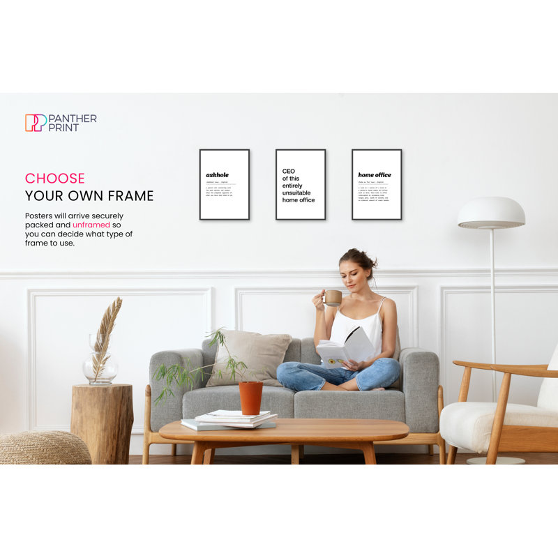 CEO Of This Entirely Unsuitable Home Office, And Home Office Dictionary Definition - 3 Piece Wrapped Canvas Print Set