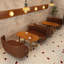 Banc rembourré en similicuir Retro Simple Cafe