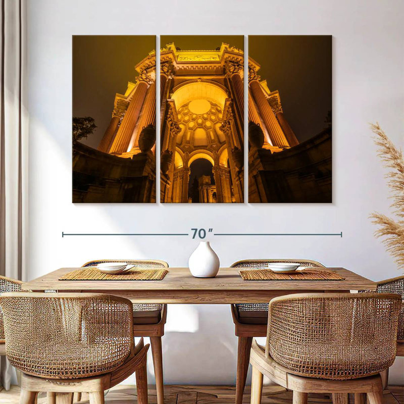 Palais des beaux-arts la nuit, H 14 po x l 23 po