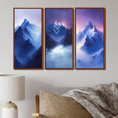 Sommet enneigé de l'Alaska au crépuscule I - Collection d'art mural moderne