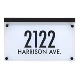 Frosted Crystal LED Lighted Futura Engraved 2-Line Address Sign