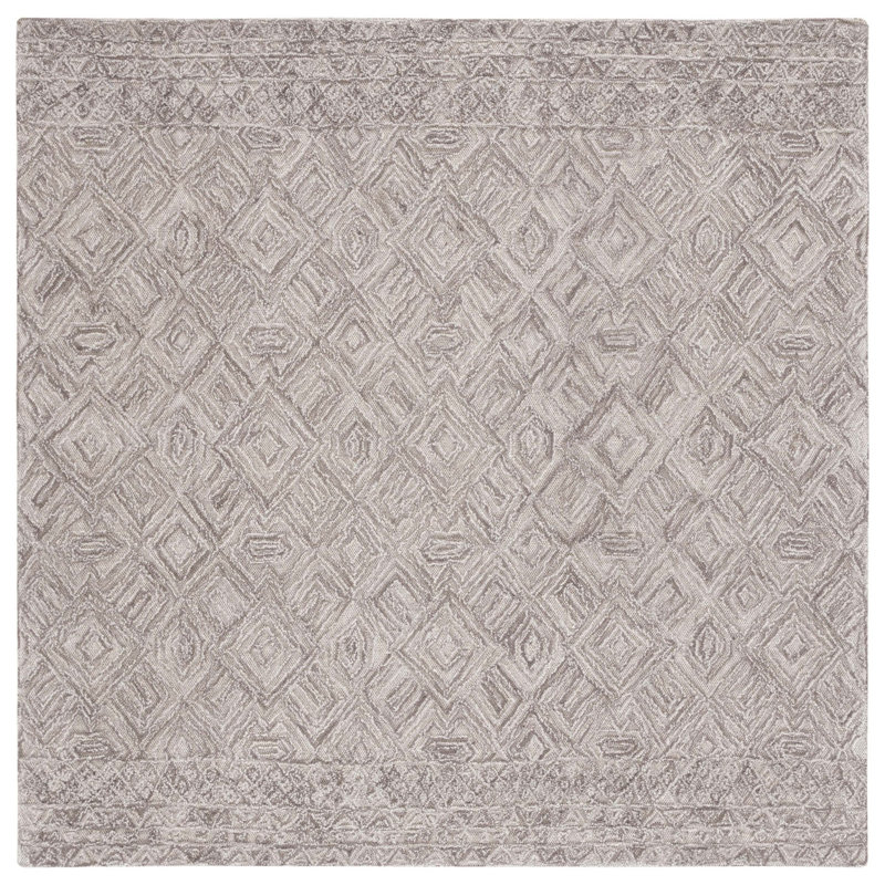 Tapis brun en laine / coton Anaisabel, Carré 6 pi