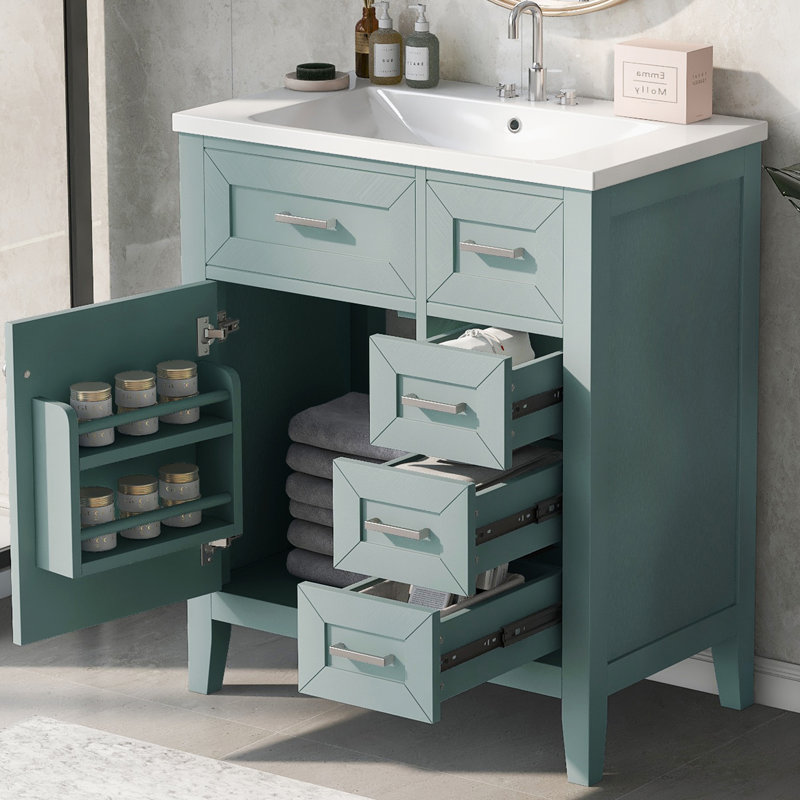 Meuble-lavabo simple 30 po, Vert