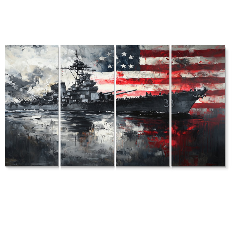 Ambresha - États-Unis, art mural - art mural traditionnel, toile 4 pièces, H 28 po x l 48 po