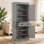 Grande armoire de rangement, armoire de rangement pour garde-manger, armoire de cuisine avec tablettes réglables, armoire de salle de bain