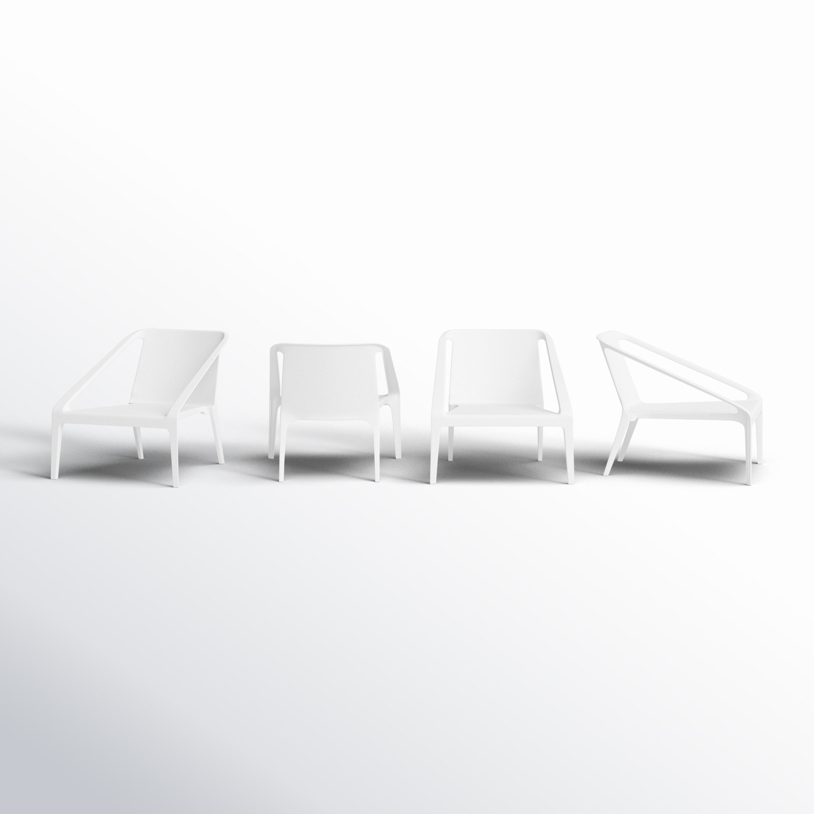 Marselia Outdoor Lounge Chair with Ottoman, White