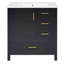 Ensemble de meuble-lavabo noir 30 po avec lavabo, armoire de rangement avec porte à fermeture en douceur, 3 tiroirs à fermeture en douceur et plateau amovible, structure en bois massif-116234393-116234390