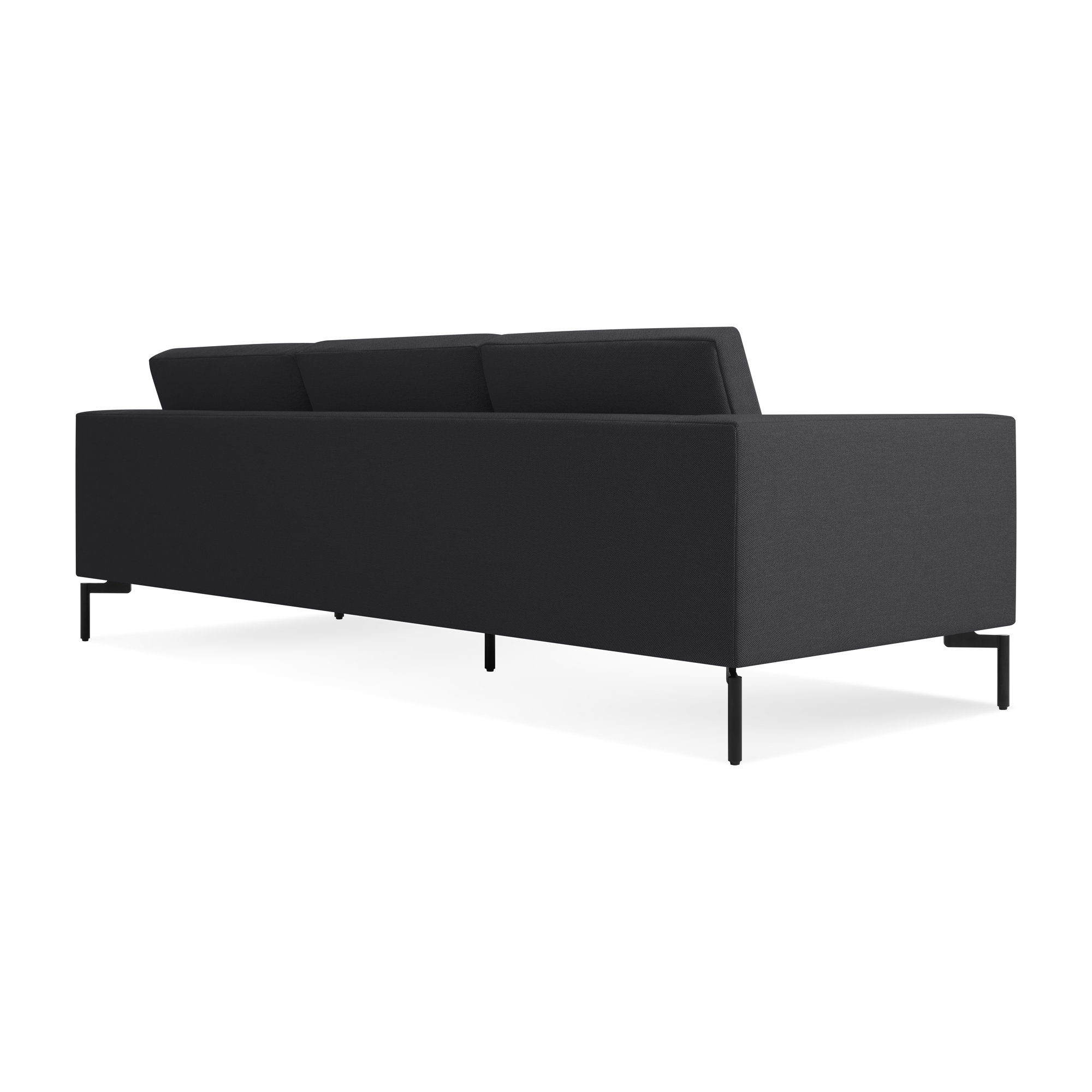 New Standard Upholstered Sofa, Maharam Meld in Panda Polyester Blend, 32" H x 92" W x 35" D, Black