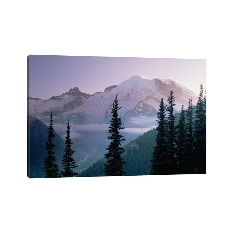 Mt Rainier As Seen At Sunrise, Mt Rainier National Park, Washington I by Tim Fitzharris - Wrapped Canvas Print