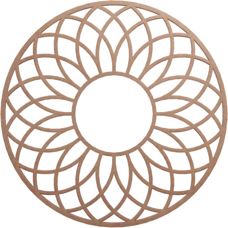 30"OD x 10 1/4"ID x 1/4"T Cannes Wood Fretwork Pierced Ceiling Medallion, Walnut, Wood (Paint Grade), 26" H x 26" W x 0.38" D