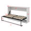 Lit escamotable horizontal horizontal avec armoire pliante, meuble peu encombrant pour chambre d'amis et bureau personnel