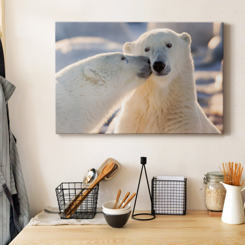 Ours polaire - photographie sur toile tendue, H 18 po x l 12 po x P 1 po