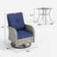 Ensemble de chaises pivotantes d'extérieur 5 pièces avec coussins, repose-pieds et table d'appoint-1619255833