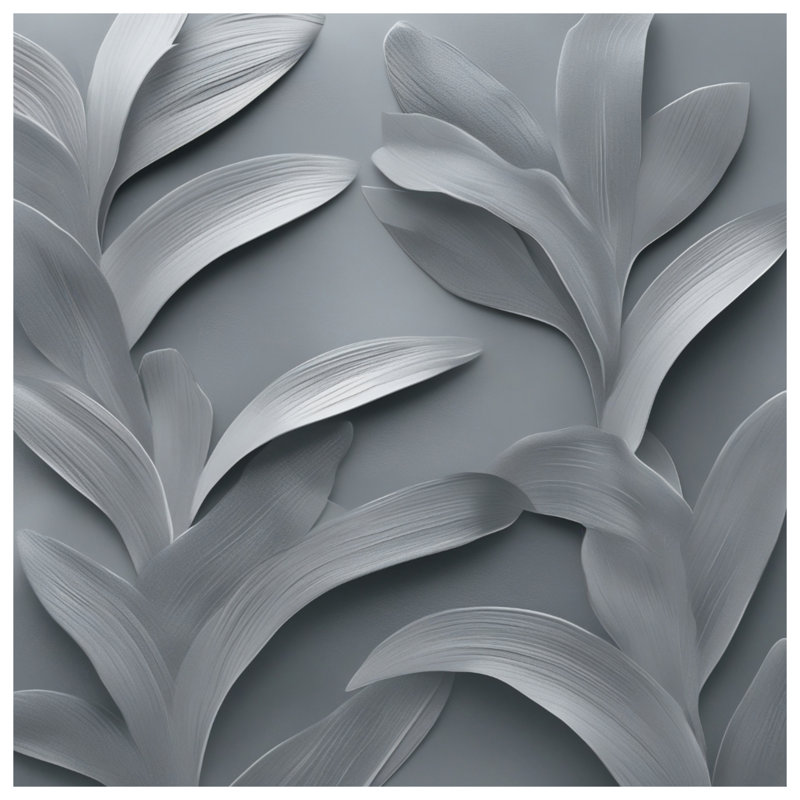 Couvre-lit à motif de feuilles métalliques, Grand lit