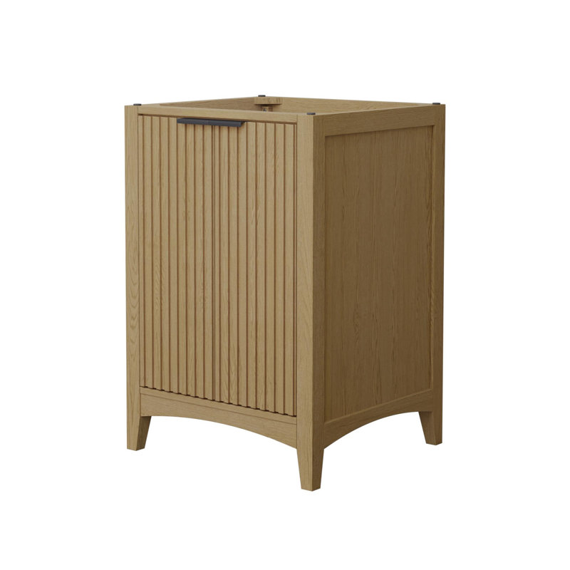 Palmilla 23.25" Freestanding Single Bathroom Vanity Base Only, Beige, Matte Black