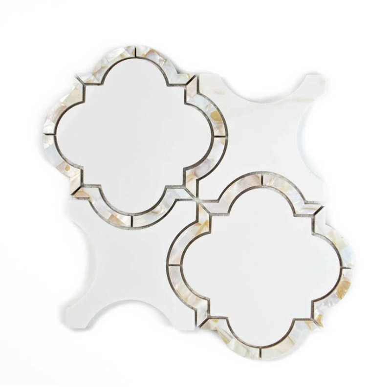 Delphi Pearl 12" x 12" Straight Edge Glass Wall Mosaic Tile, Calacatta