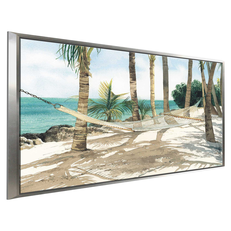 «Hold All Calls» par - Peinture, H 27,5 po x l 43,5 po x P 2 po, Cadre flottant argent