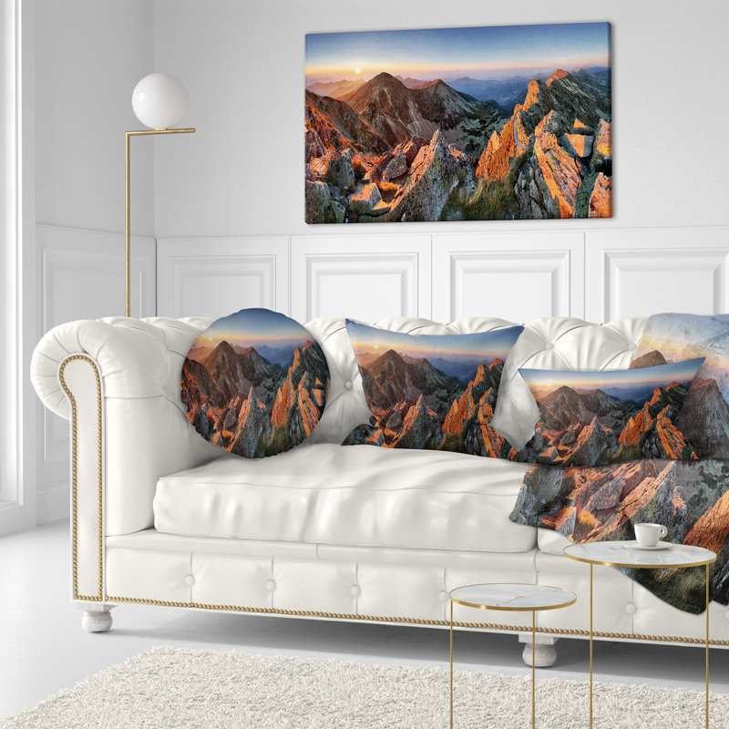 Coussin Majestic Sunset in Fall Mountains