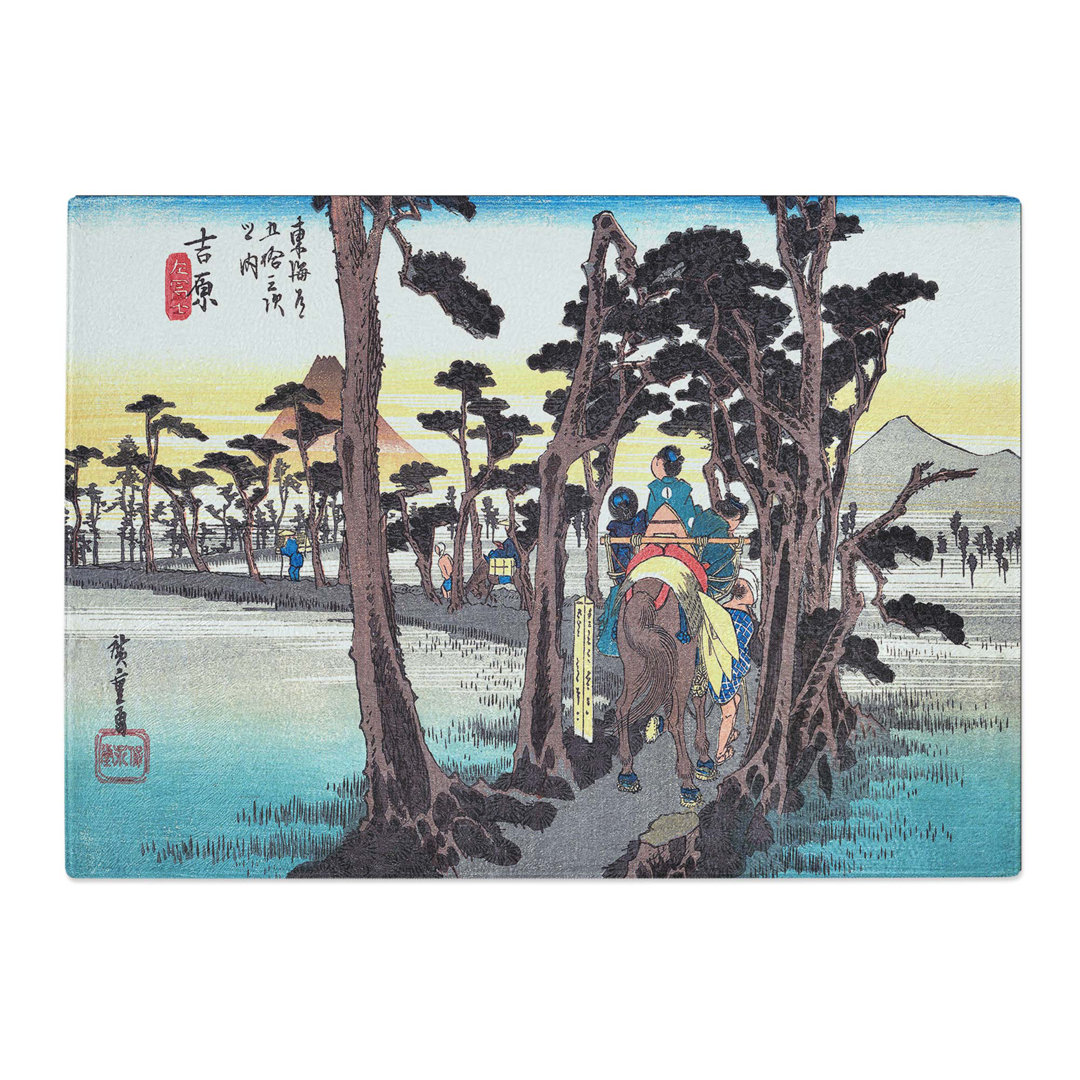 Tempered Glass Hidari Fuji by Utagawa Hiroshige Chopping Board