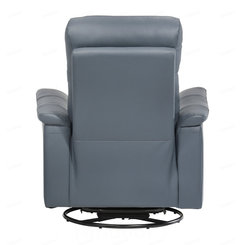 Fauteuil inclinable et pivotant en cuir, Bleu gris