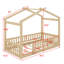 Structure de lit en bois avec clôture-1457319809