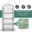 4-Tier Portable Mini Greenhouse Steel Frame PE Cover Roll-Up Door 160×70×50cm White-133426458