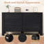 Commode 6 tiroirs pour la chambre à coucher - Commode moderne à tiroirs simples, commode en bois avec tiroirs profonds pour le salon, le couloir, le vestibule, noir-150206884