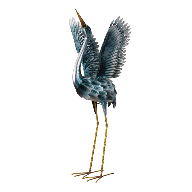 Statue d'oiseau en métal pour jardin, H 38 po x l 21,5 po x P 14 po