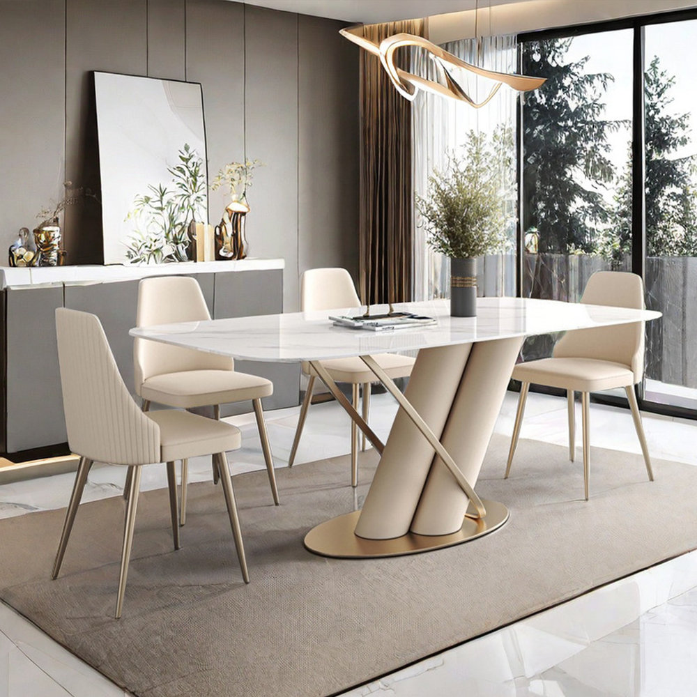 ZKuylo Modern light luxury rectangular dining table sets. | Wayfair