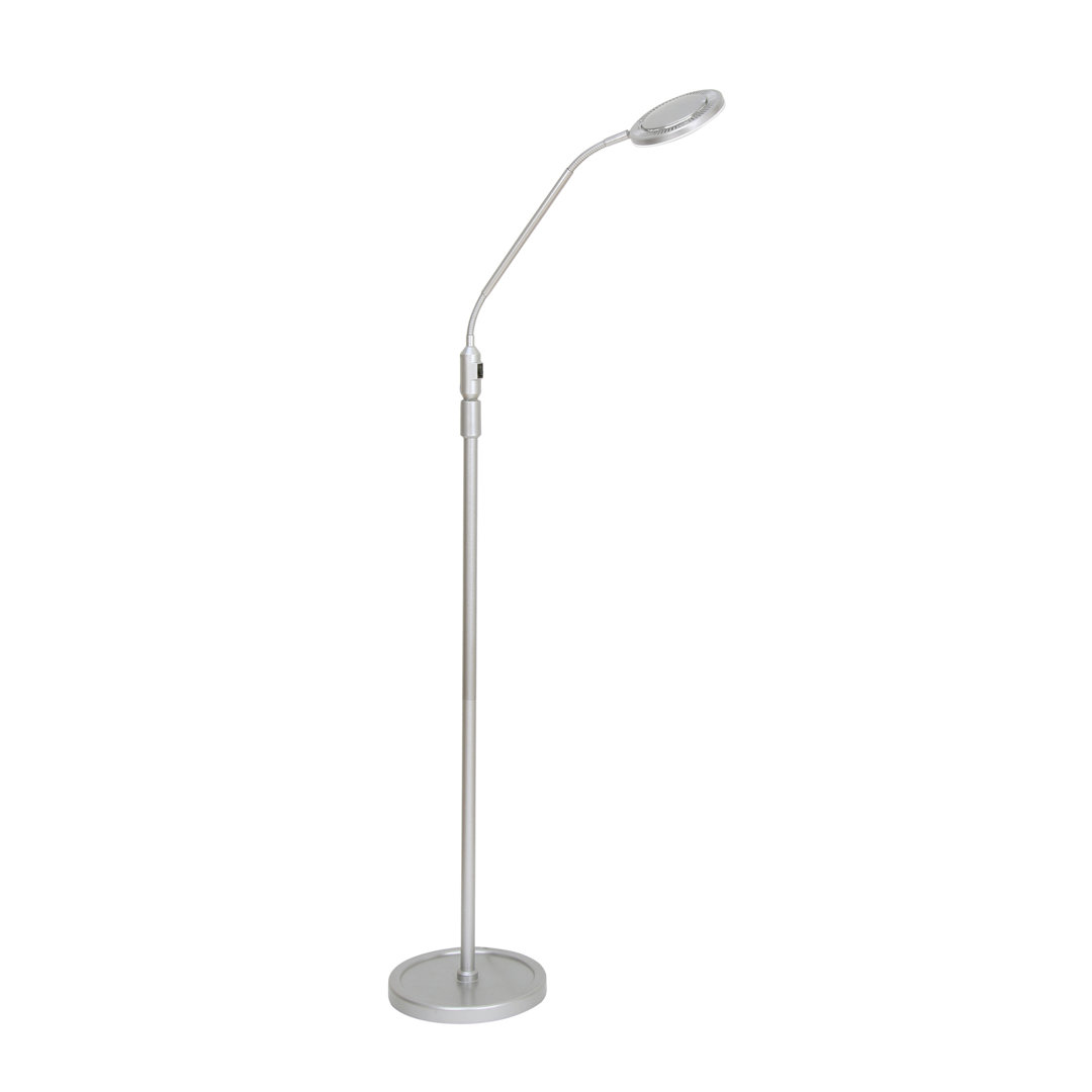 Finis 135cm Silver Grey LED Task Floor Lamp