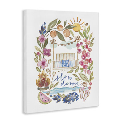 Art mural sur toile «Slow Down Summer Florals» par Blue Chair Blessing