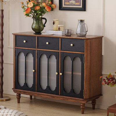 Banc de rangement pour chaussures en bois massif noir et noyer
