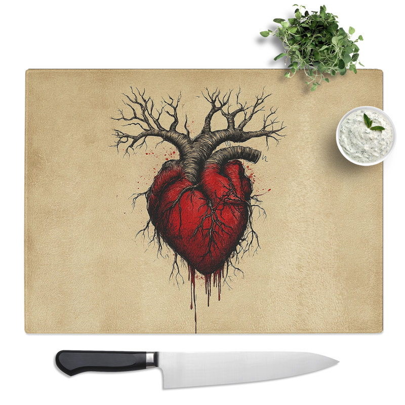 Anatomical Heart Vol.2  Glass Chopping Board