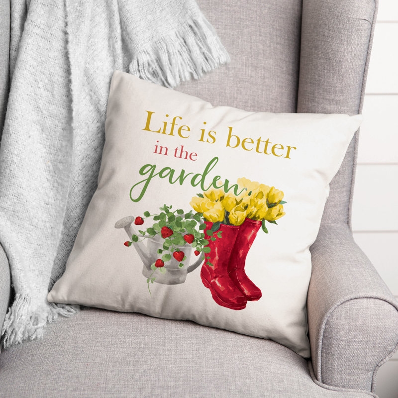  Housse de coussin Life Insert in Garden, 16 po x 16 po
