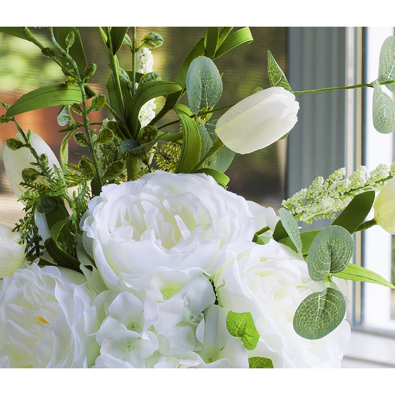 Faux Silk Tulips Arrangement in Vase
