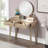 Contemporary Wood Vanity and Stool Set-1817994477