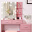 Ensemble de coiffeuse rose