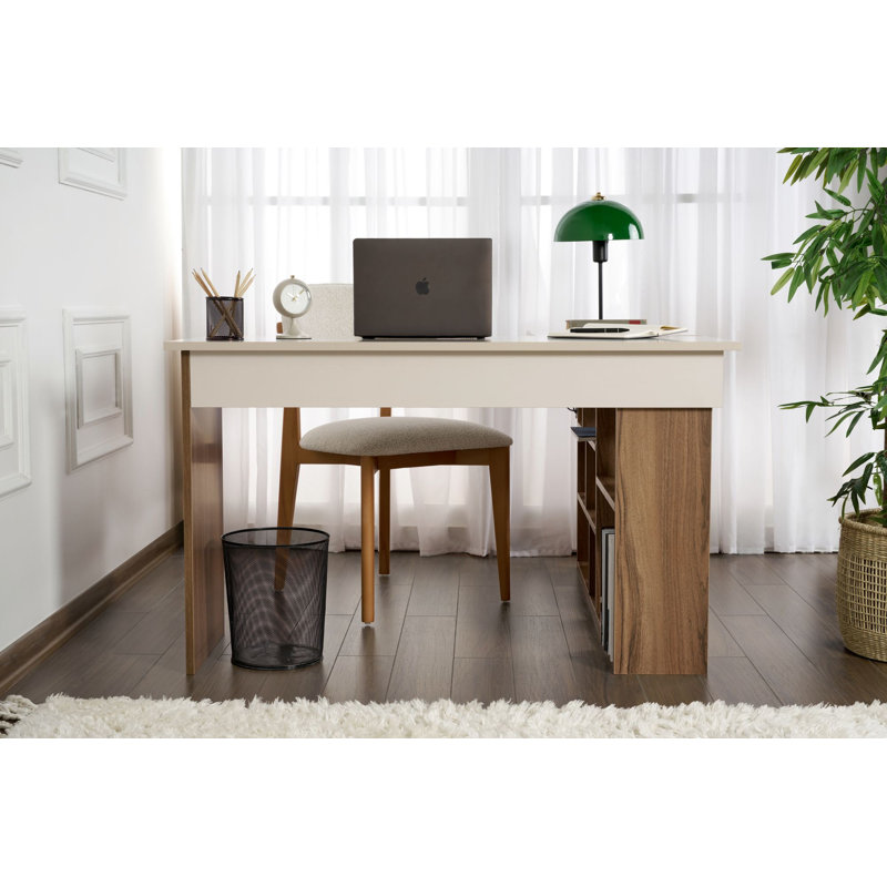 L-Shaped Particle Board / Chipboard Writing Desk
